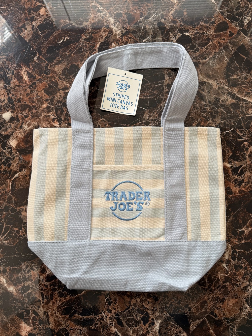 Trader Joe’s Limited Edition Blue Stripe Canvas Mini Tote